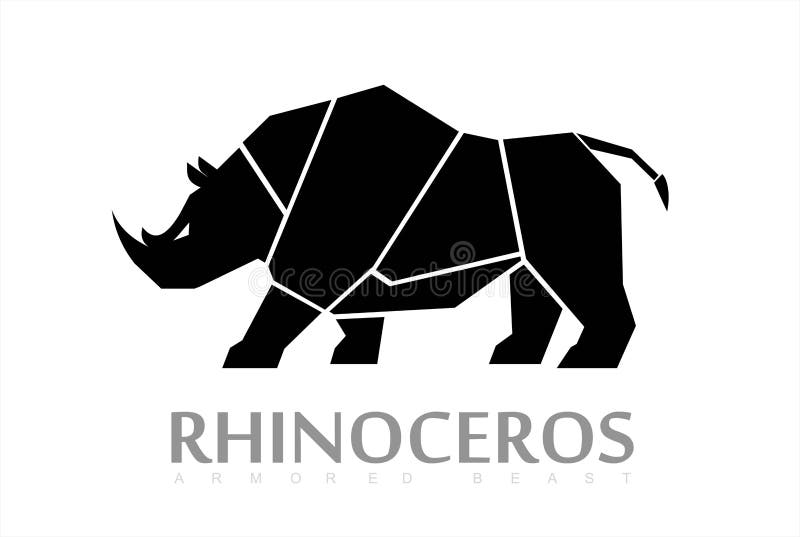Rinoceronte-negro ilustração do vetor