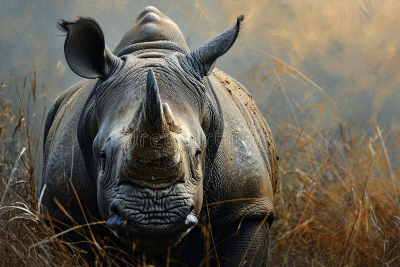 Rinoceronte-negro ilustração stock