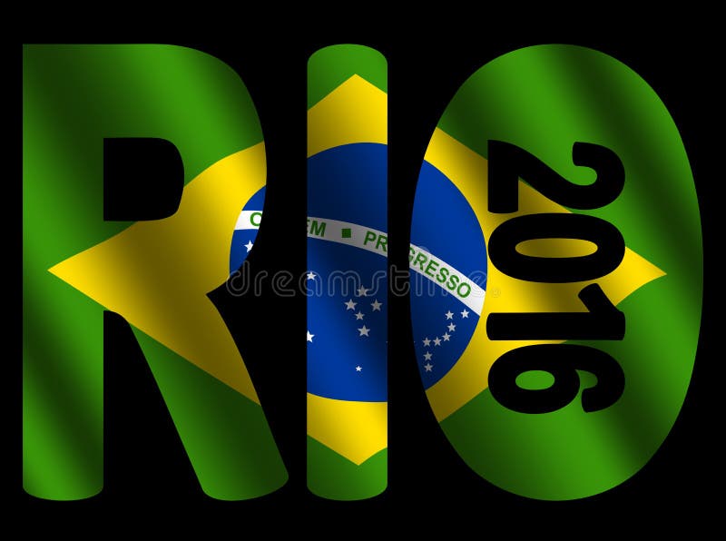 Brazil Text With Brazilian Flag Stock Illustration Illustration of