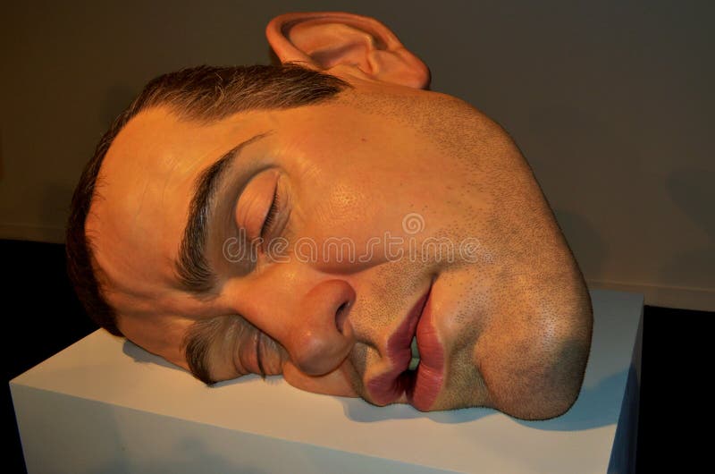 Rio De Janeiro, Brazil - March 30, 2014: Mask II, a Sculpture by the Australian Sculptor, Ron Mueck, at the Museum of Editorial Stock Image - Image of sculptor, sculpture: 133033764