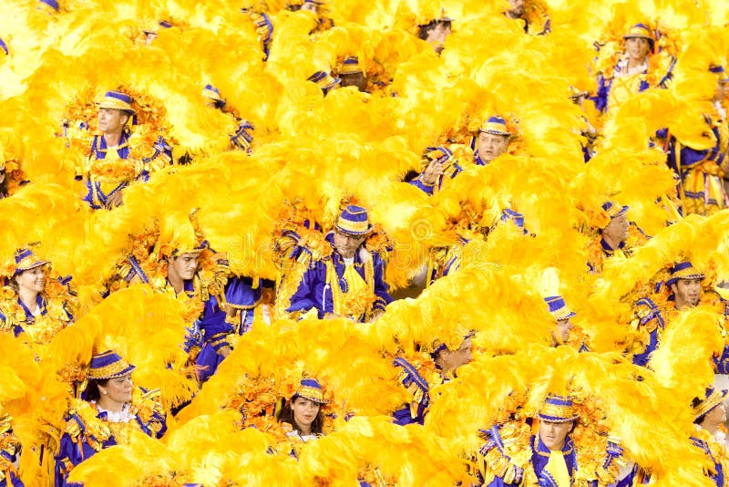 RIO DE JANEIRO - 11. FEBRUAR: Tänzer im Kostüm am Karneval an stockfotografie RIO DE JANEIRO - 11. FEBRUAR: Tänzer im Kostüm am Karneval an stockfotografie