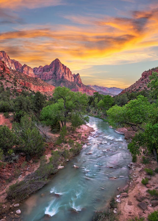 Rio Virgin, Parque Nacional de Zion, Utah imagens de stock
