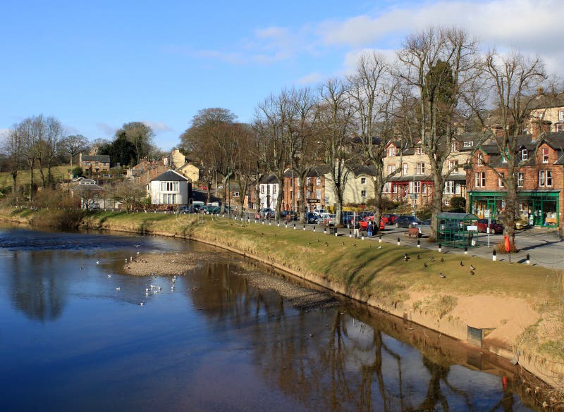 Rio Eden e as areias, Appleby, Cumbria foto de stock Rio Eden e as areias, Appleby, Cumbria foto de stock