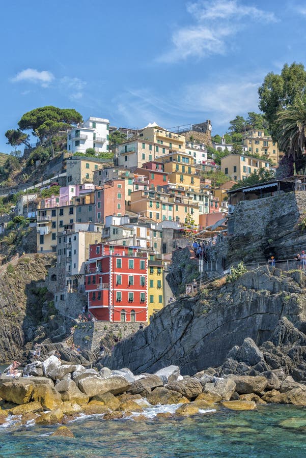 Riomaggiore, Cinque Terre, Italia fotografia stock libera da diritti