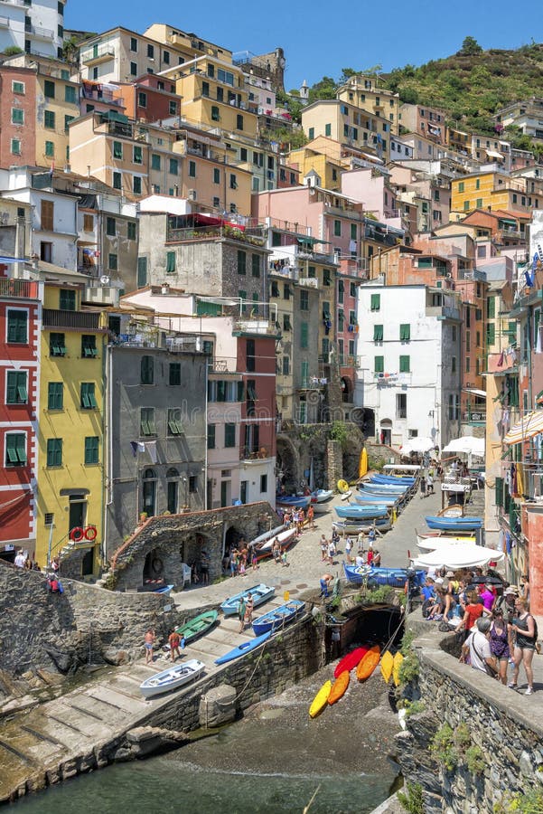Riomaggiore, Cinque Terre, Italia immagine stock libera da diritti