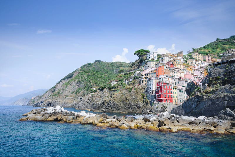 Riomaggire, Italië, de Provincie van La Specia, Ligurië Regione, augus 08 stock foto's Riomaggire, Italië, de Provincie van La Specia, Ligurië Regione, augus 08 stock foto's