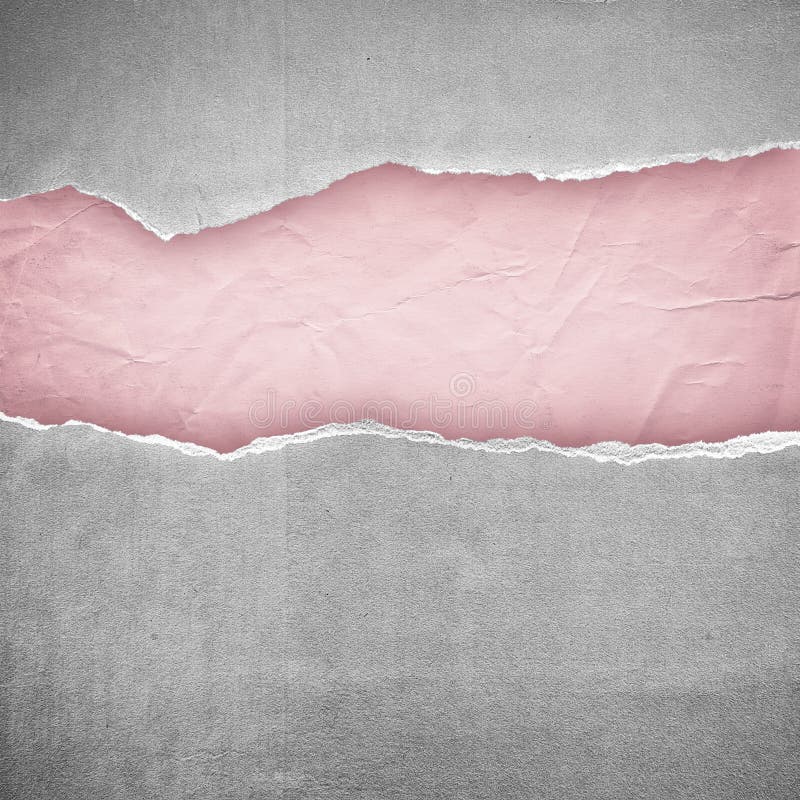 Rip gray end light pink paper background