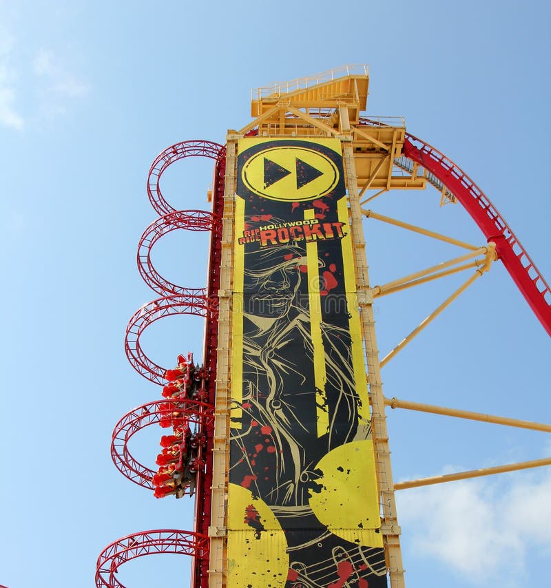 Universal Studios Hollywood Rip Ride Rockit roller coaster Stock Photo -  Alamy