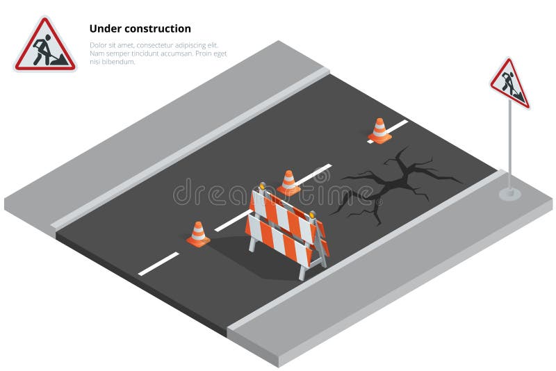 Riparazione della strada, segnale stradale in costruzione, riparazioni, manutenzione e costruzione di pavimentazione, segno chius royalty illustrazione gratis Riparazione della strada, segnale stradale in costruzione, riparazioni, manutenzione e costruzione di pavimentazione, segno chius royalty illustrazione gratis