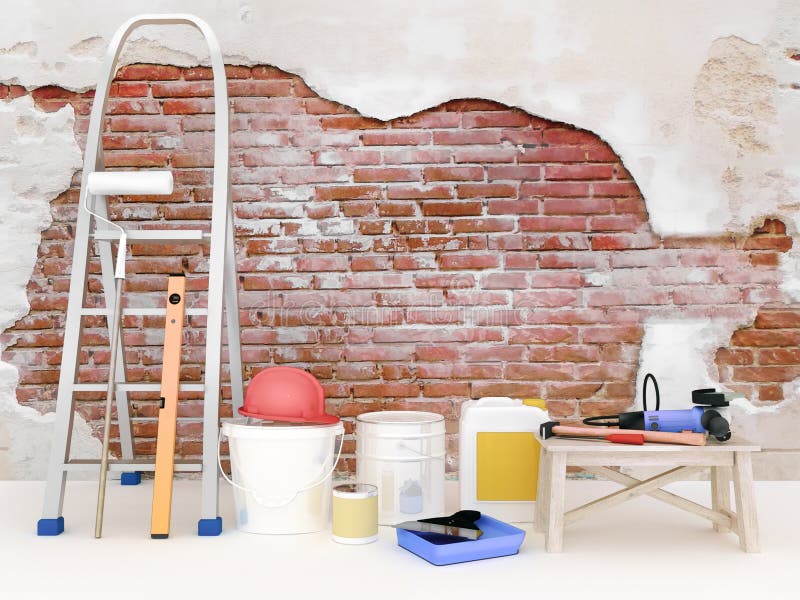 Riparazione nell'appartamento Parete in una casa della costruzione di edifici fotografia stock Riparazione nell'appartamento Parete in una casa della costruzione di edifici fotografia stock