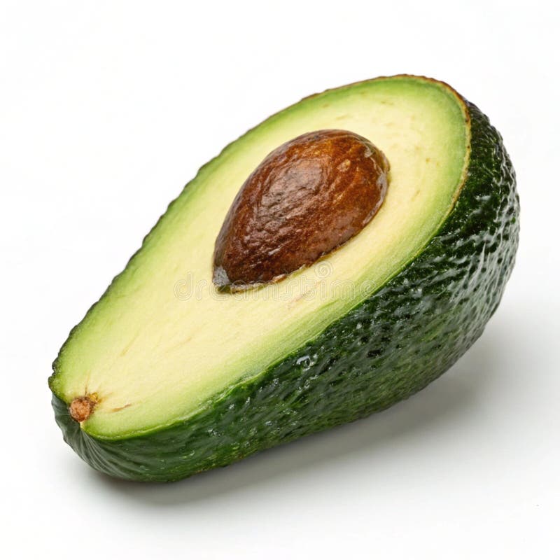 Ripe avocado isolerat på vit bakgrund vektor illustrationer