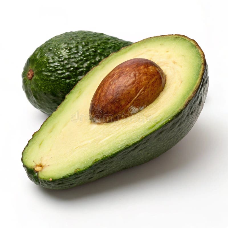 Ripe Avocado isolerat på vit bakgrund stock illustrationer