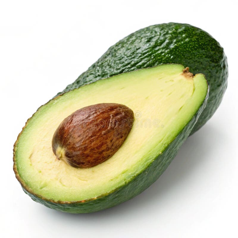 Ripe avocado isolerat på vit bakgrund royaltyfri illustrationer