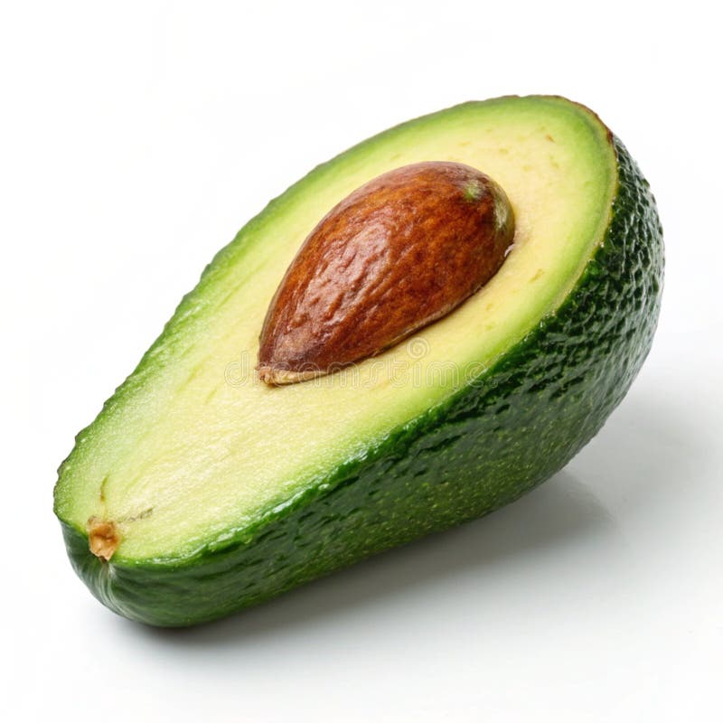 Ripe avocado isolerat på vit bakgrund vektor illustrationer