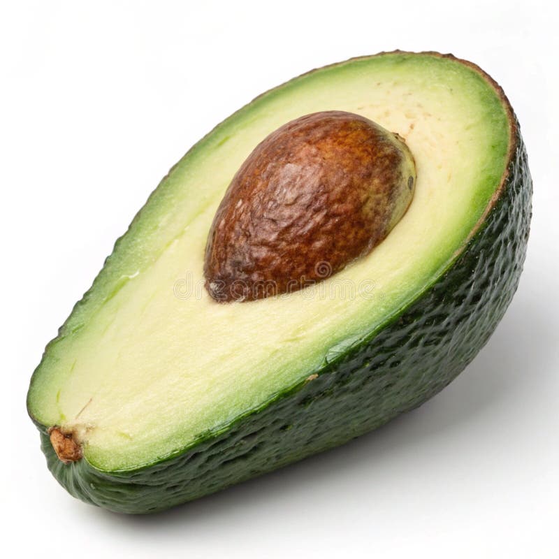 Ripe avocado isolerat på vit bakgrund stock illustrationer