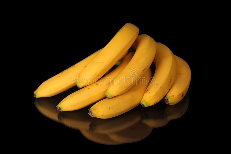 Ripe Bananas On Black Background Stock Photo Image of banana, long