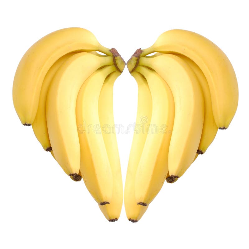 Ripe bananas heart