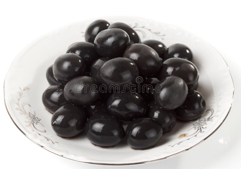 Ripe black olives stock image