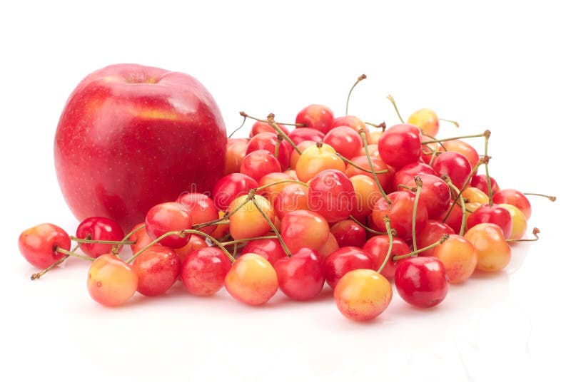 Ripe cherry and apple