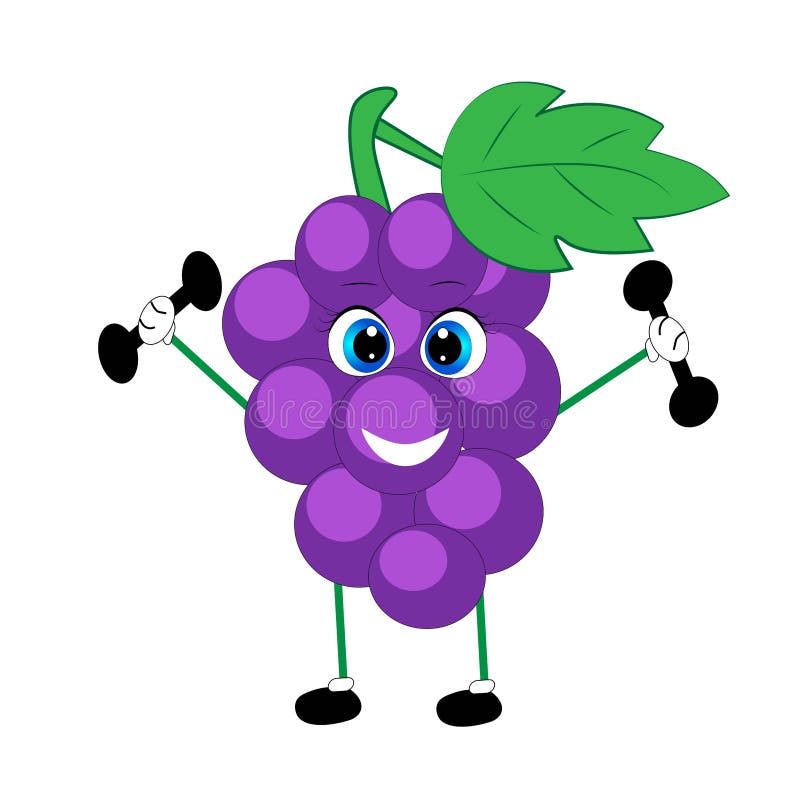 Ripe Grape Cartoon Illustration Vector. Organic Fruit Stock Vector ...