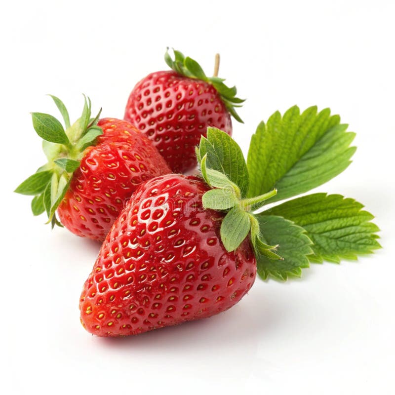 Ripe jordgubbar med blad stock illustrationer