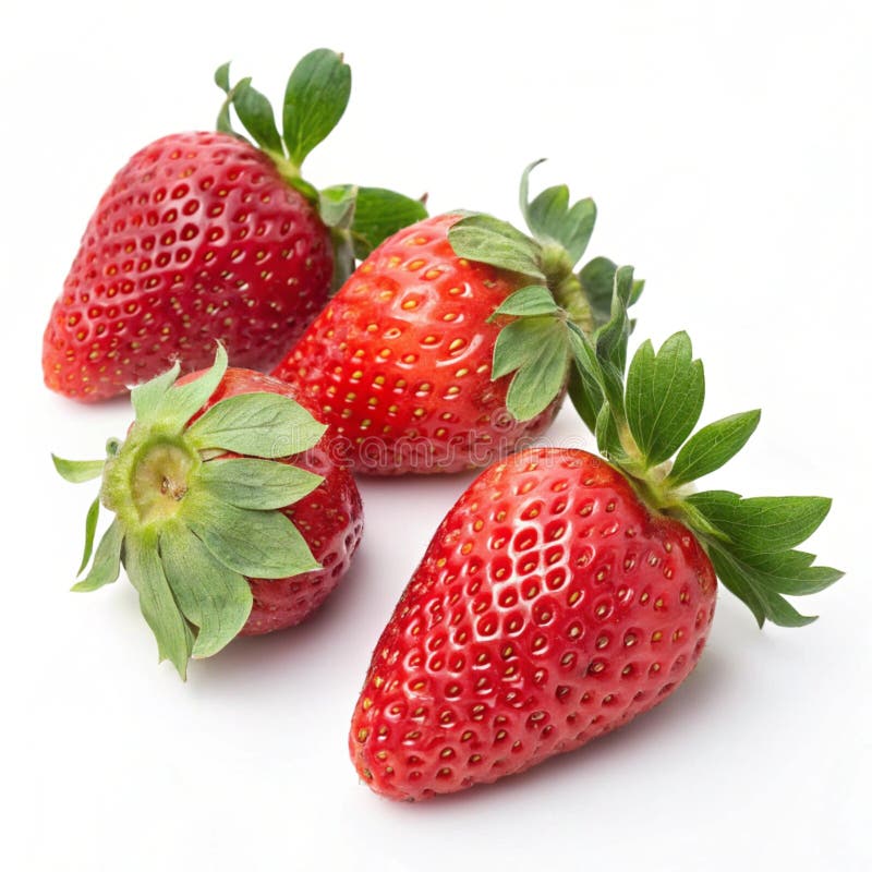 Ripe jordgubbar med blad stock illustrationer