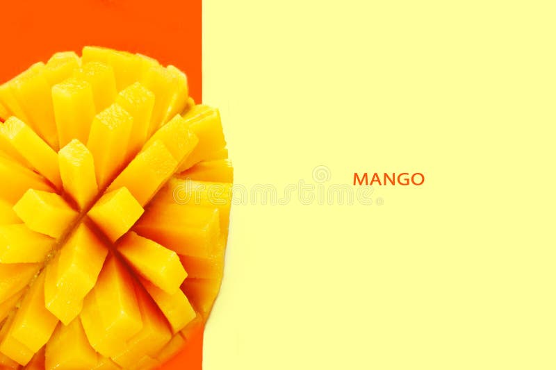 Ripe Mango Cut into Cubes, Macro Stock Photo Image of mango, cocktail