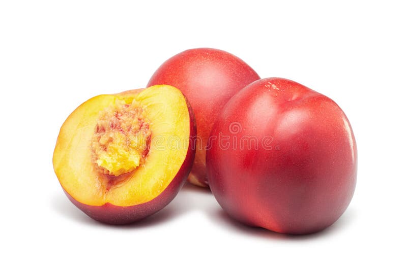 Ripe nectarines on white stock photo. Image of nutrition 21736302