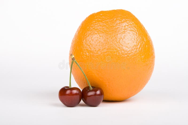 Ripe orange and cherries stock photo. Image of zest, appetising 5490522