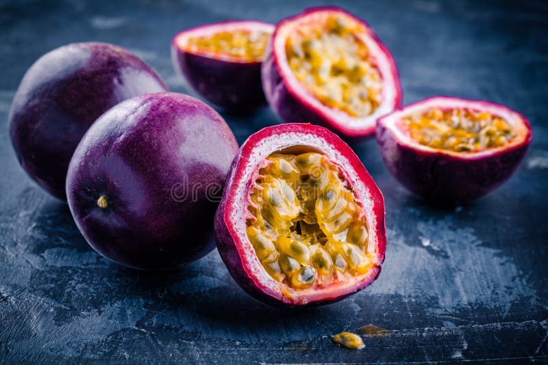 Ripe organic passion fruit