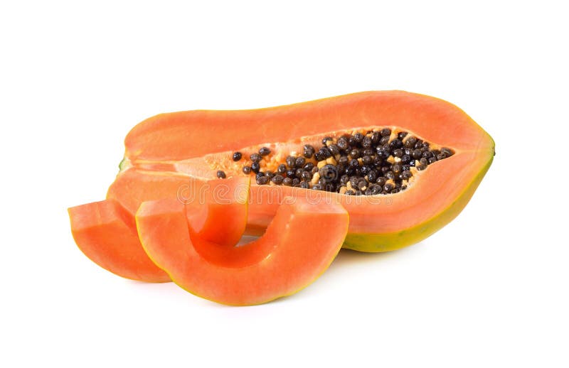 Ripe Papaya with Seed on White Stock Photo Image of healthy, seed