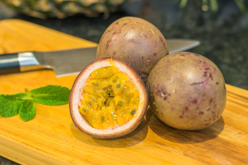 Ripe Passion Fruit stock image. Image of purple, sharp 84939603