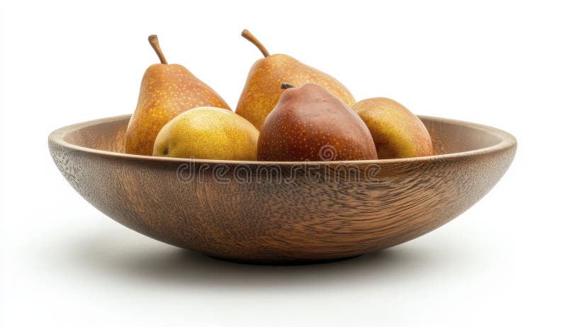 Ripe Pears в деревянной лопатке на белом иллюстрация вектора