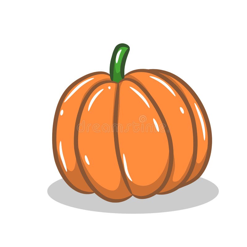 Ripe Pumpkin, Cartoon on White Background, Stock Vector - Illustration of  harvest, background: 102630159
