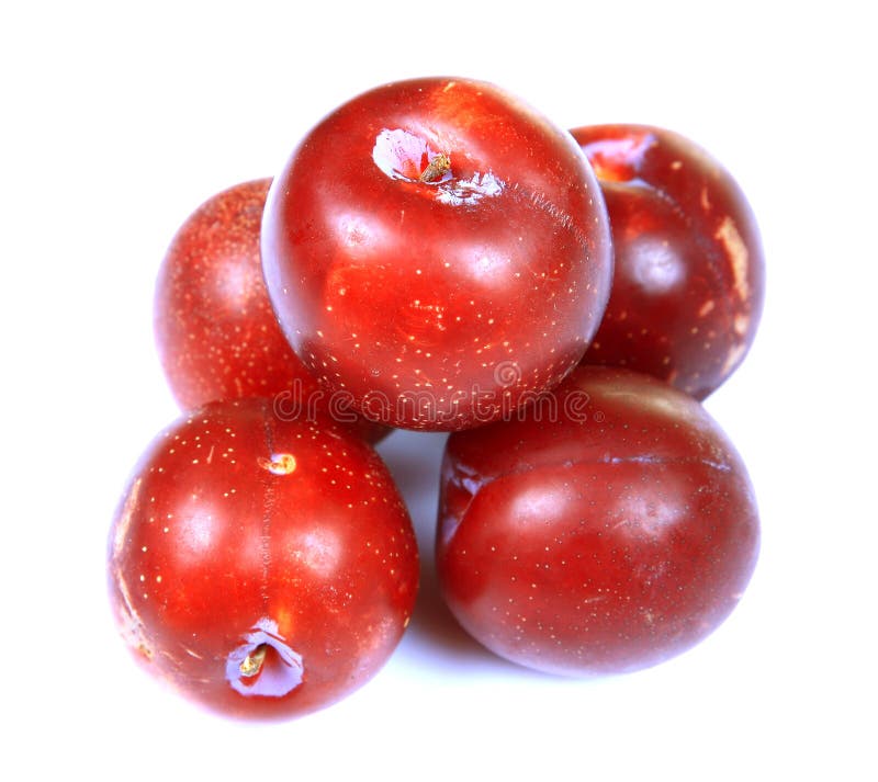 Ripe red plums