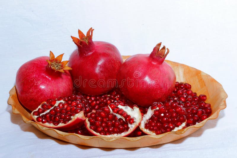 Ripe, red pomegranates