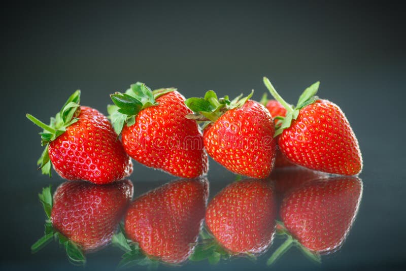 Ripe red strawberries