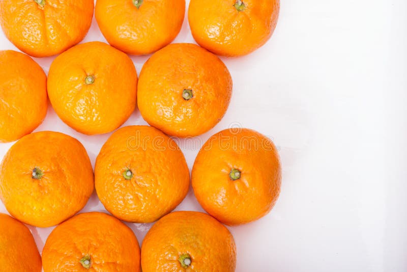Ripe Tangerines Closeup on White Background Stock Photo Image of