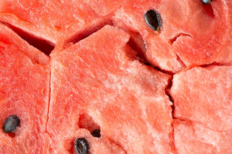 Watermelon Flesh Closeup Macro Seamless Texture Background Stock Image