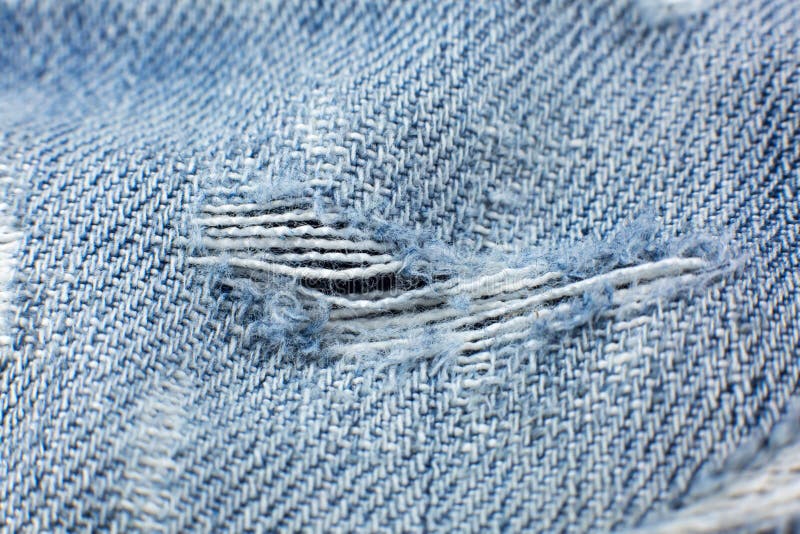 Ripped Blue Hipster Jeans Material. Destroyed Denim Cloth Texture Stock ...