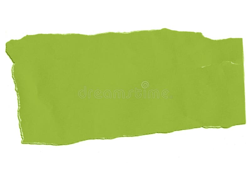 Ripped Piece of Horizontal Green Paper Note Stock Illustration