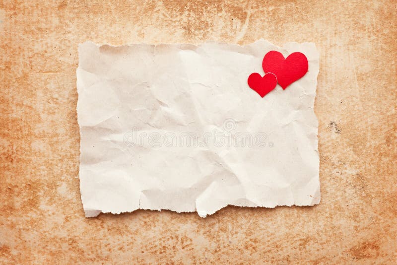 Ripped piece of paper. Love letter