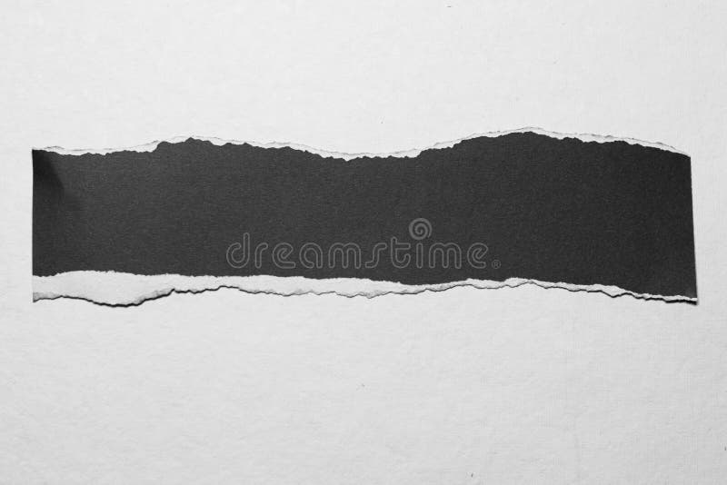 Ripped, Torn Paper Edge Isolated White on Black, Paper Tear with Space
