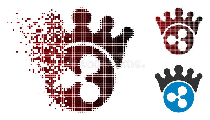 Fragmented Dot Halftone Ripple Crown Icon royalty free illustration