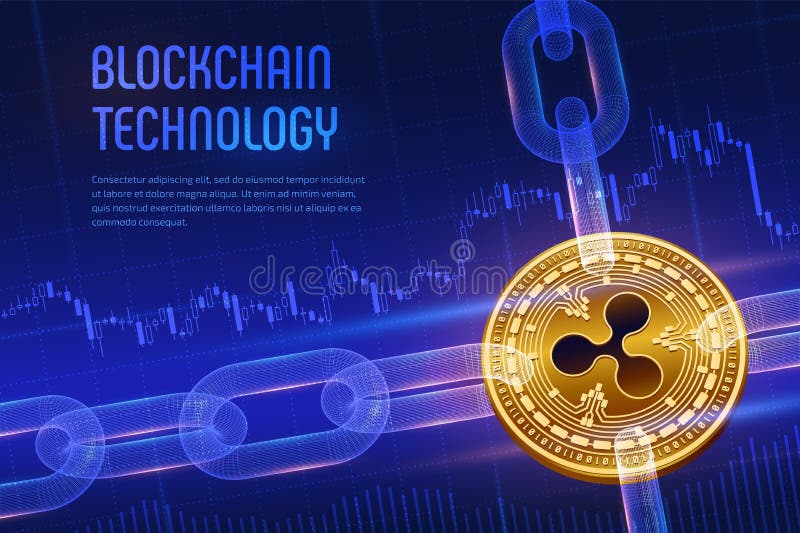 ripple Moeda cripto Corrente de bloco bitcoin 3D dourado físico isométrico com a corrente do wireframe no fundo financeiro azul b fotos de stock royalty free ripple Moeda cripto Corrente de bloco bitcoin 3D dourado físico isométrico com a corrente do wireframe no fundo financeiro azul b fotos de stock royalty free