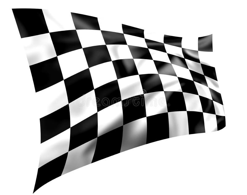 Rippled black and white chequered flag