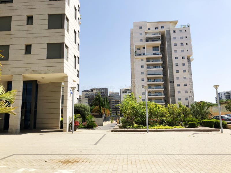 RISHON LE ZION, ΙΣΡΑΉΛ 207 Οκτωβρίου 2019: Οικιστικά κτίρια και μονάδες στο Rishon Le Zion, Ισραήλ στοκ εικόνα με δικαίωμα ελεύθερης χρήσης