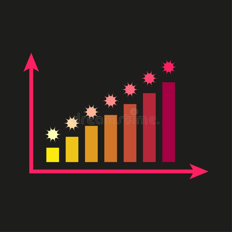 Rising bar chart. Financial growth illustration. Gradient data graph. Vector business diagram. royalty free illustration