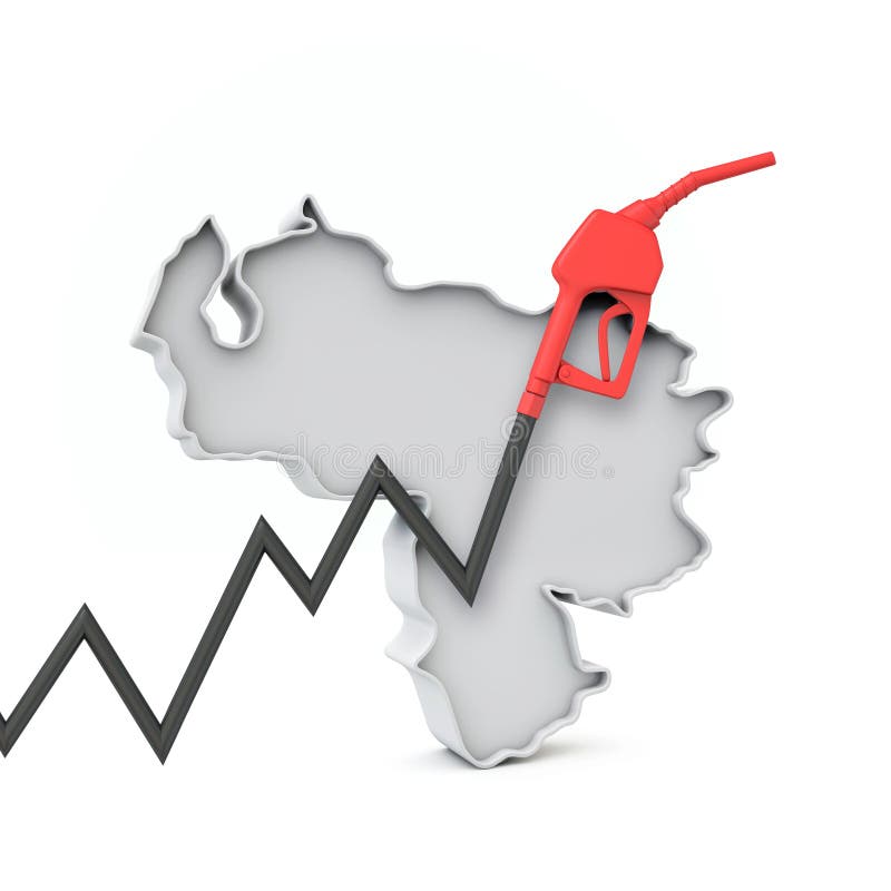 Rising Cost of Petrol and Fuel in Venezuela Concept. 3D Rendering Stock