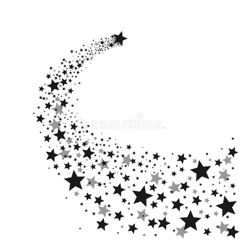 Ascendente stella illustrazioni vettore su bianco.
